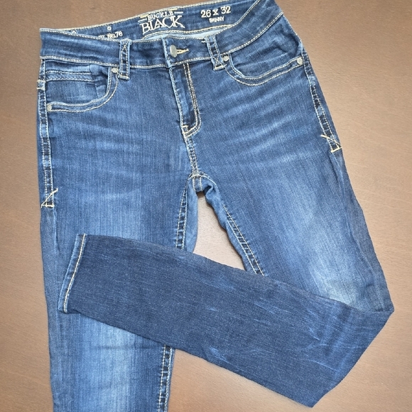 BUCKLE Black Women's Dark Blue Skinny Jeans 26 X 32 Fit No. 76 - Picture 1 of 8